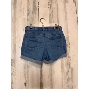 Jordache High Waisted Denim Shorts Womens Size 14 Medium Wash 3-Button Cuffed He thumbnail 4