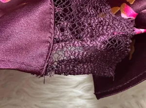 Victoria’s Secret Cami Vintage Gold Label Lace Trim Button Front Floral Purple M thumbnail 12