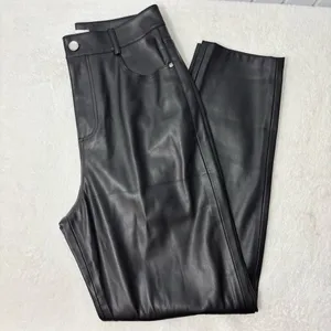 Zara Black Faux Leather High Rise Ankle Pants‎ Women's size US 4 thumbnail 10