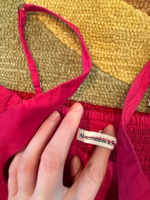 Abercrombie & Fitch Pink Tank Top Crop Top Spaghetti Strap Ruched Back Small thumbnail 3