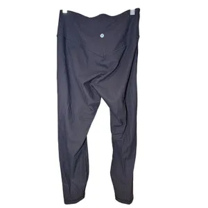 Lululemon‎ V-Waist Yoga Tight 25" Grid Texture Black Leggings Size 6 W5GAAS thumbnail 5