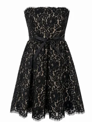 Robert Rodriguez Target Neiman Marcus Black Lace Fit Flare Cocktail Dress Bow 6 thumbnail 3