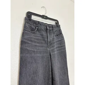 Madewell The Perfect Vintage Wide-Leg Crop Jeans Size 29 Washed Black Robles thumbnail 8