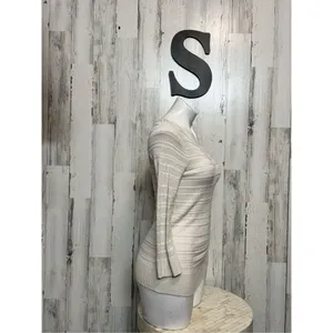 Banana Republic Cream Open Knit Long Sleeve Sweater Tunic Top Small thumbnail 2