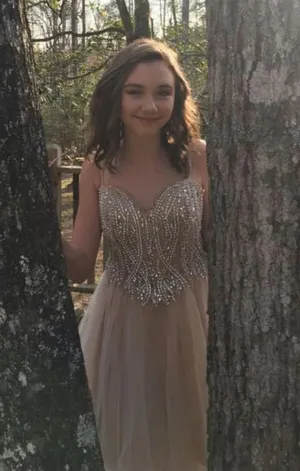 Dave & Johnny Nude Semi Formal Dress thumbnail 3