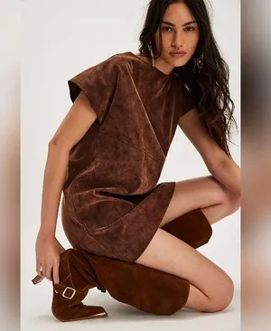 NWT Free People Sawyer Mini Dress Color: Chicory Coffee Size XS thumbnail 1