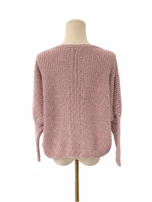 MOTH Anthropologie Marbled Cashmere Blend Oversized Sweater Size S Pink Mauve thumbnail 3