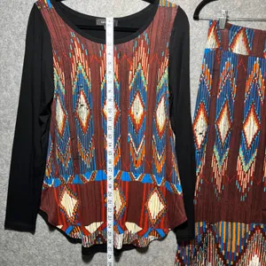 Karen Kane Womens Southwestern Print 2 Piece Set Long Sleeve Top Maxi Skirt S‎ thumbnail 7