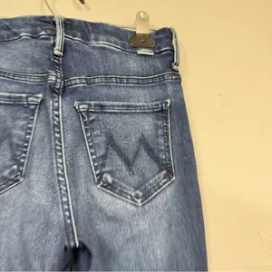 Mother High Waisted Ankle Fray Jeans Womens 24 Raw Hem Skinny Blue Denim Fall thumbnail 9