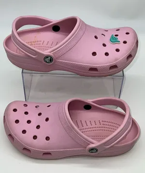 Classic Crocs Women's Taffy Pink Croslite Clog with Teal Hang Loose Jibbitz-Sz 8 thumbnail 1