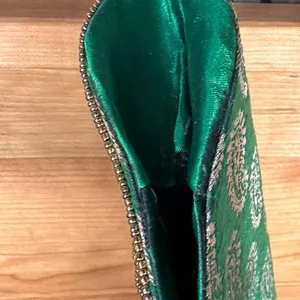 Evening Bag Beaded Sequin Clutch India Purse Green Gold Prom Formal thumbnail 14