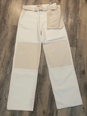 Wrangler ATG Utilitarian Wide Leg Urban Outdoors Cream Jeans Sz 4 thumbnail 1