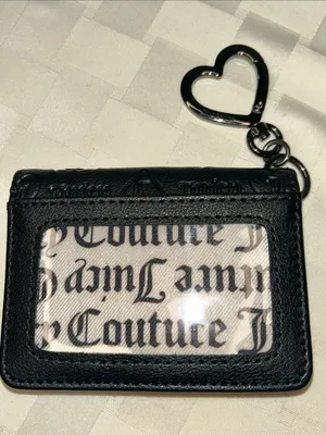 Juicy Couture Black Embossed Card & Key Pouch with Silver Logo thumbnail 3