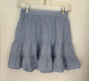 Princess Polly blue floral ruffle skirt size 4 100% cotton thumbnail 1