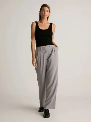 Quince Stretch Crepe Pleated Wide Leg Pants thumbnail 3