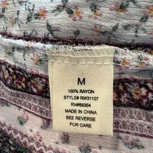 No Comment Smocked Printed Bell Sleeve Off The Shoulder Peasant Blouse. Size M thumbnail 4