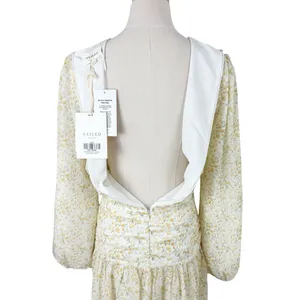 VEILED Randa Ruched Maxi Dress Honey Floral Sz XS NWT thumbnail 8