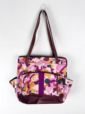 FOSSIL Jenna Floral Double Shoulder Straps Canvas Tote Bag thumbnail 1