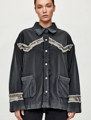 Pol Oversized‎ Corduroy Western top C17 thumbnail 1