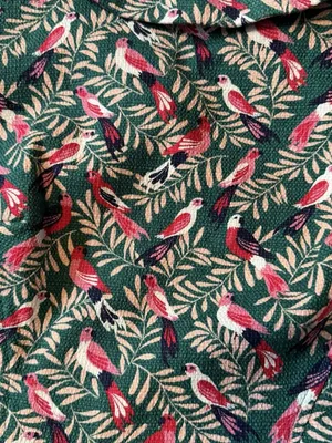 Boden Martha Dress Green Tropical Bird Print Sleeveless Roll Collar Pockets 6R thumbnail 5