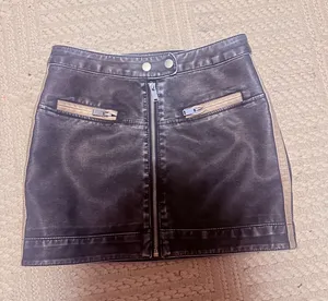 Black Leather Mini Skirt Size XS thumbnail 1
