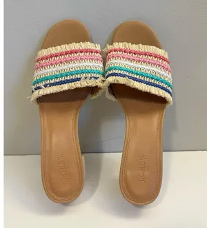 J.Crew Factory Woven Mule Heels Size 11 thumbnail 5