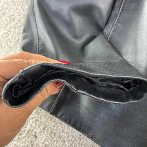 R&O by Reilly Olmes Leather Jacket Womens Large Black‎ Zip Up Minimalist Y2K 90s thumbnail 8
