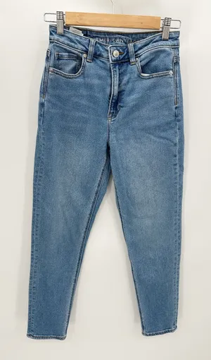 American Eagle‎ Mom Jean Stretch Medium Wash Blue Denim Womens Size 0 Regular thumbnail 1