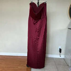 House of CB‎ XL A-C 'Marcella' Berry pleated georgette maxi dress NWOT thumbnail 11