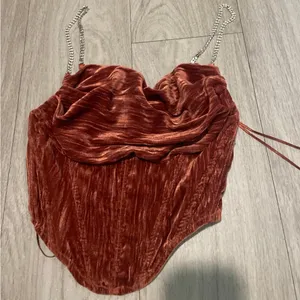 Urban Outfitters Copper Velvet Crop Top thumbnail 1