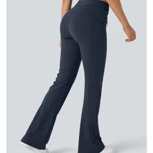 Halara SculptKnit High Waisted Side Flap Pocket Flare Casual Cargo Pants thumbnail 10