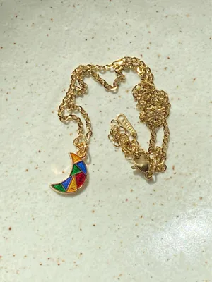 Handmade celestial whimsical retro simple moon necklace🌟 thumbnail 6