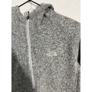 The North Face Women's Gray Hooded Pull Over Sweater Sz M Outdoors Sporty thumbnail 3