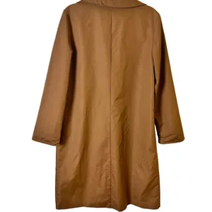 Unbranded M Polyester Brown Button-Up Womens Trench Coat No Lining With Pockets thumbnail 3
