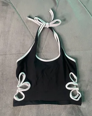 Y2K Crop Top Black thumbnail 1
