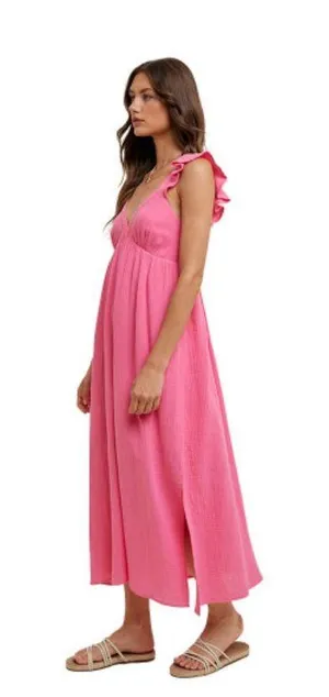 Boutique Pink Gauze Maxi Dress thumbnail 2