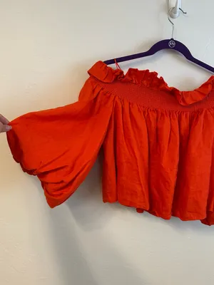 Banana Republic Red Off-Shoulder Mini Skirt thumbnail 2