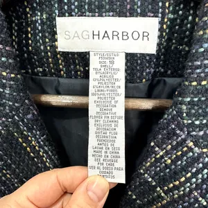 Sag Harbor Blue Tweed Blazer Womens 18 Vintage Old‎ Money Quiet Luxury Career thumbnail 2
