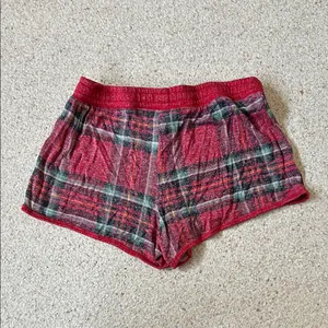 PINK Victoria's Secret Red Plaid Athletic Shorts thumbnail 4