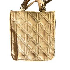 ZARA Quilted Satchel Style Small Tote‎ Bag Mustard Yellow thumbnail 4