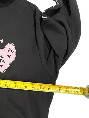 Spencer’s black "SUBubus" hoodie with pink anime-style graphic on the back thumbnail 4