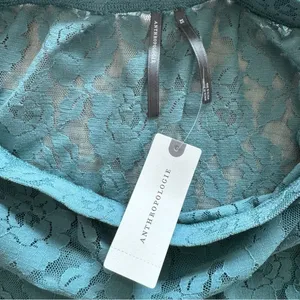 NWT Anthropologie Teal Lace Maxi Skirt Boho Size XS thumbnail 8