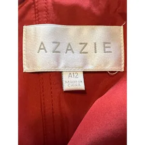 NWT Azazie Eren Bronzer Satin Mermaid Full Length Dress Custom Size A12‎ Rust thumbnail 3