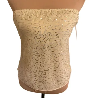 Elegant Silver Sequin Bandeau Size M thumbnail 1