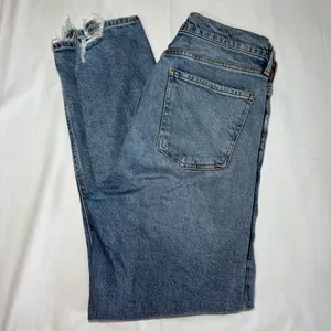 AGOLDE Nico High Rise Slim Jeans Womens 28 Blue Button-Fly Denim Distressed thumbnail 10