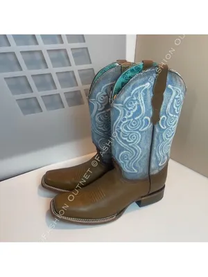 Corral Women's Saddle Cowhide Square Toe Western Boots Denim Embroidery Sz 10 thumbnail 6