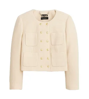 NWT J.Crew Double-breasted Lady Jacket in Dusty Ivory Italian Boiled Wool 4 thumbnail 1