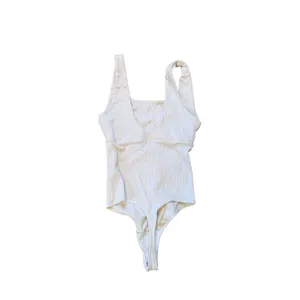 Abercrombie & Fitch White Ribbed keyhole tank bodysuit XS thumbnail 3