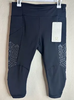 Lululemon Stash It Crop high rise leggings Black size 8 NWT thumbnail 1