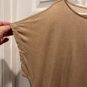 VTG Lauren Ralph Lauren Gold Metallic‎ Shimmer Dolman Boatneck Top Large Festive thumbnail 2